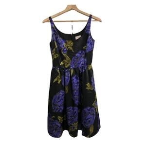 Becky & Max Women's Purple Black Floral Print Summer Dress SIZE 2